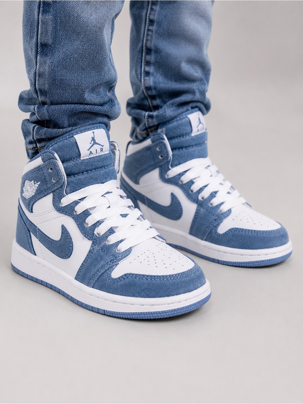 New Air Jordan 1 Retro High OG “Denim” Preschool Shoes – Size 10C